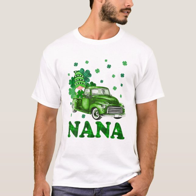 T-shirt Patricks Day Gnome Nana Plaid (Devant)