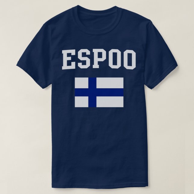 T-shirt Patrimoine Drapeau d'Espoo Finlande (Design devant)