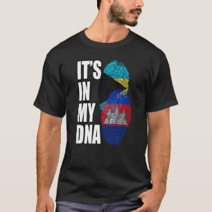 T-shirt Patrimoine Du Drapeau ADN Du Cambodge Et Du Bahamé