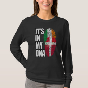 T-shirt Patrimoine du drapeau ADN irlandais et danois