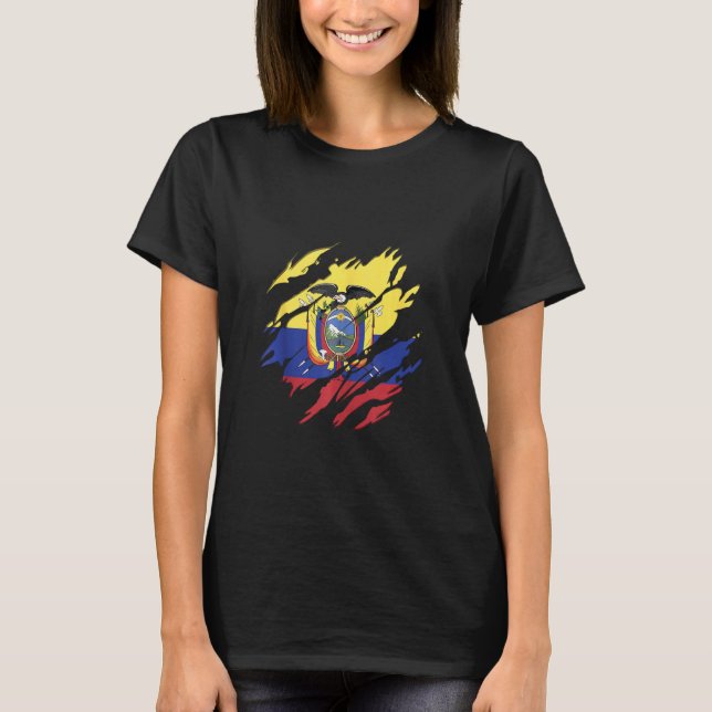 T-shirt Patrimoine équatorien Equateur Racines Drapeau (Devant)