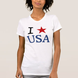 T-shirt Patriot I Heart USA Red Star America I LOVE USA