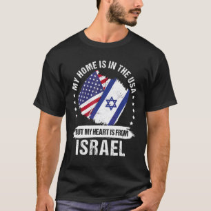 T-shirt Patriote Américain Drapeau d'Israël Racine Israéli