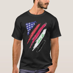 T-shirt Patriote Américain Irakien Cœur Cultivé Drapeau Ra