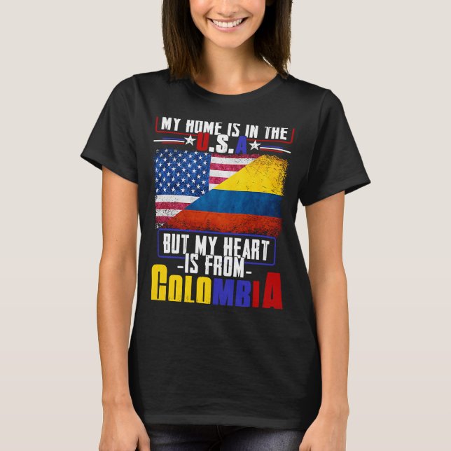 T-shirt Patriote colombien américain d'Amérique du col (Devant)
