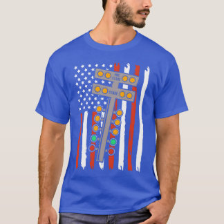 T-shirt Patriotic Car Race American Flag Drag Racing gift