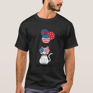 T-shirt Patriotic Cat Meowica 4Th Of July Kitten