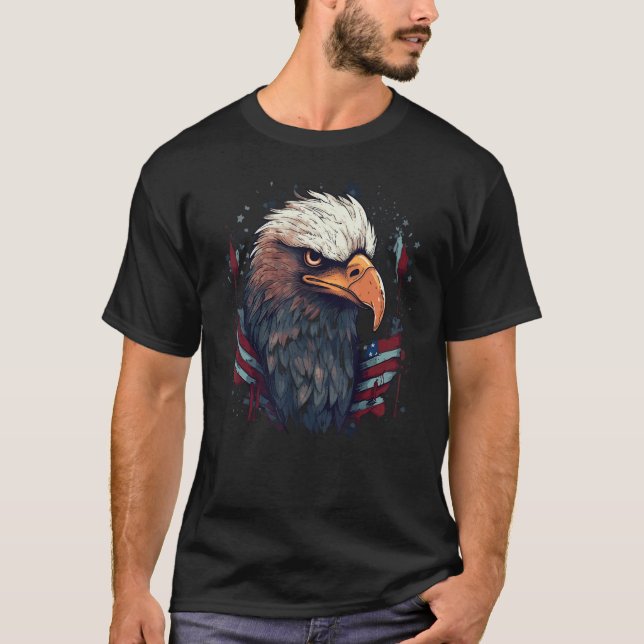 T-shirt Patriotic Eagle 4th Of July (Devant)