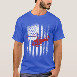 T-shirt Patriotic Helicopter Flag Helicopter Pilot friends