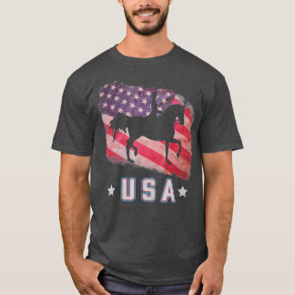 T-shirt Patriotic Horse American Flag - Horse Vintage (3)