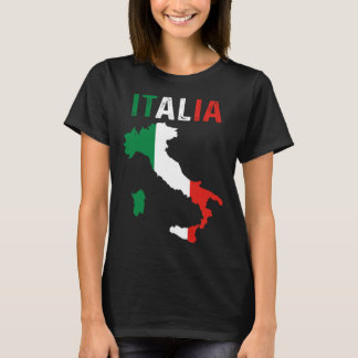 T-shirt Patriotic Italian Roots Europe Traveler Italy Map 