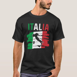 T-shirt Patriotic Italian Roots Europe Traveler Italy Map 