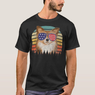T-shirt Patriotic Long Haired Chihuahua American Flag Dog 