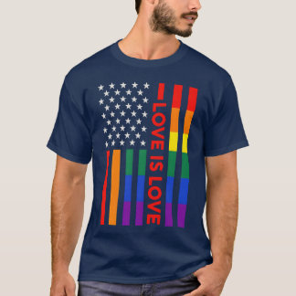T-shirt Patriotic Rainbow Love Is Love Flag boy