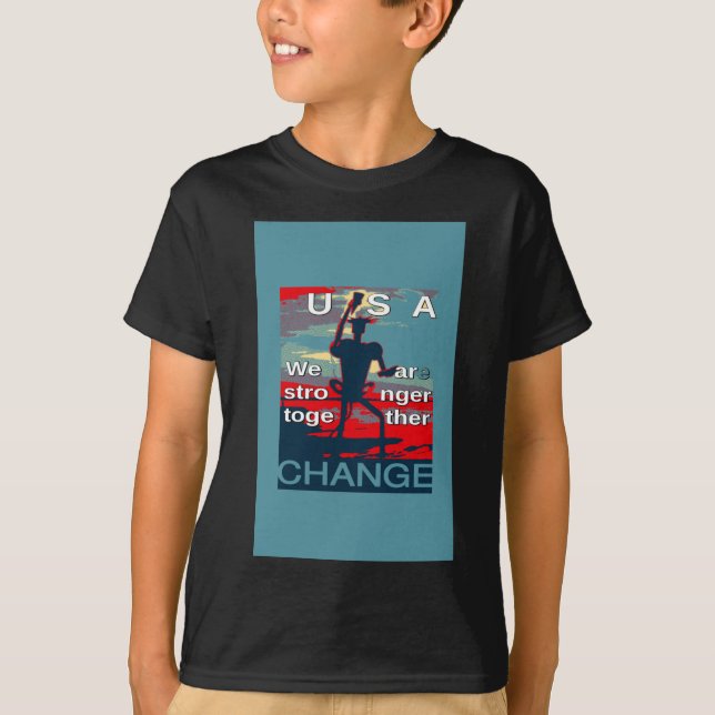 T-shirt Patriotic USA Hope Graphisme Art Design (Devant)