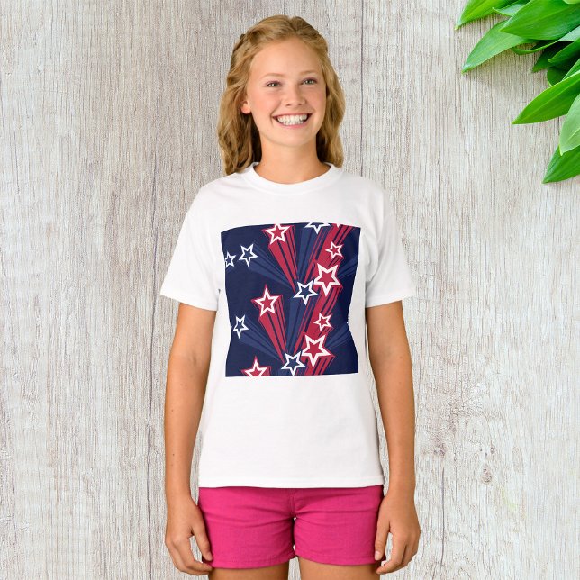 T-shirt Patriotique 4 juillet Étoiles Rouge Blanc Et Bleu (Créateur téléchargé)