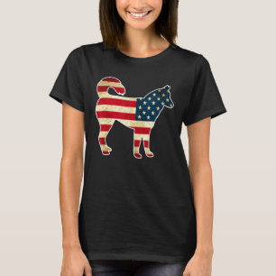 T-shirt Patriotique 4 juillet Sibérie Husky Chig Américain