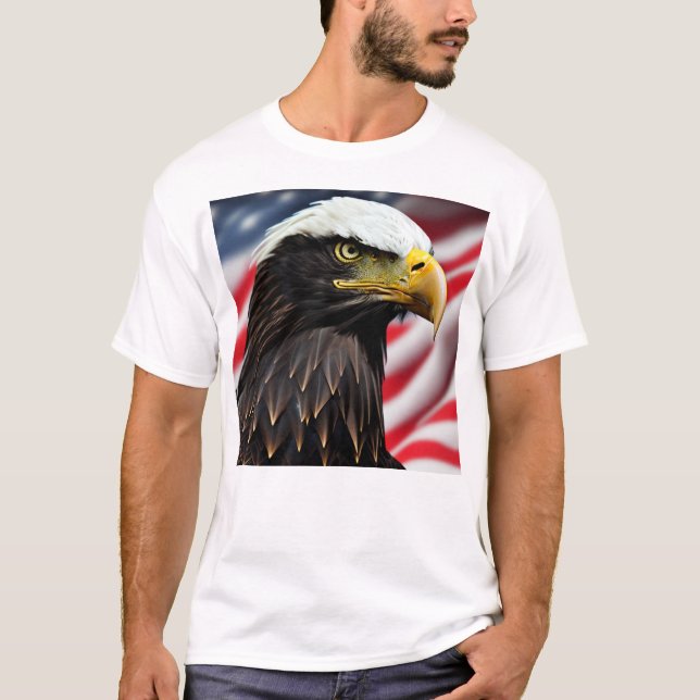 T-shirt Patriotique/Aigle/Américain/USA (Devant)