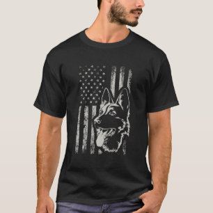 T-shirt Patriotique Allemand Berger Drapeau Américain 4 Ju