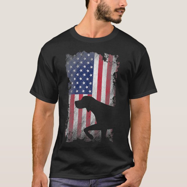 T-shirt Patriotique Allemand Raccourci Pointeur Américain (Devant)