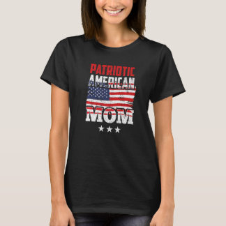 T-shirt Patriotique Américaine Maman Us Patriot Usa Mère M