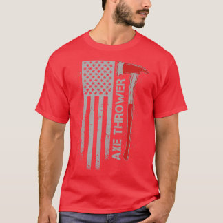 T-shirt Patriotique Ax Throwi Drapeau Américain Hatchet Th