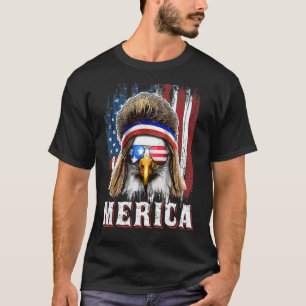 T-shirt Patriotique Bald Eagle Hommes 4 juillet American F