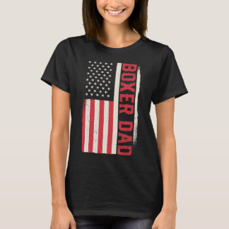 T-shirt Patriotique Boxer Boxer Papa American Drapeau