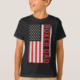 T-shirt Patriotique Boxer Boxer Papa American Drapeau