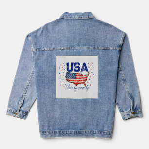 T-Shirt Patriotique Carte USA Vintage - J'aime Mon