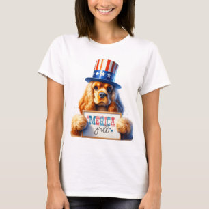 T-shirt Patriotique Cocker Spaniel "Merica Y'all