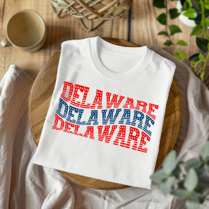 T-shirt Patriotique Delaware Rouge et Bleu Boho