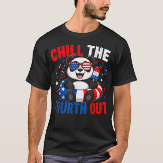T-shirt Patriotique Détente Le Quatre Décontracté Panda Dr