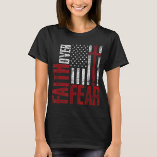T-shirt Patriotique dévot USA Drapeau Croix foi sur la peu