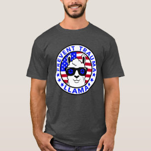 T-shirt Patriotique Empêcher le traumatisme Llama