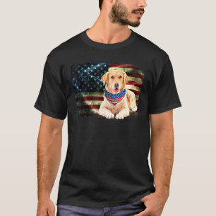 T-shirt Patriotique Golden Retriever Américain Drapeau Chi
