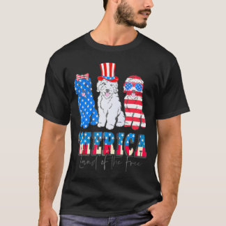 T-shirt Patriotique Goldendoodle Chien 4 juillet Amérique