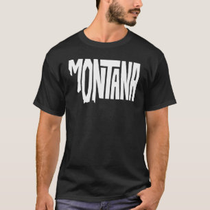 T-shirt Patriotique Home State Map Montana Text Shape Des