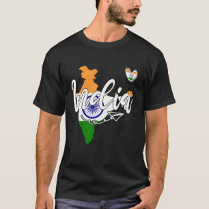 T-shirt Patriotique Inde Fierté drôle Coeur Graphique Indi