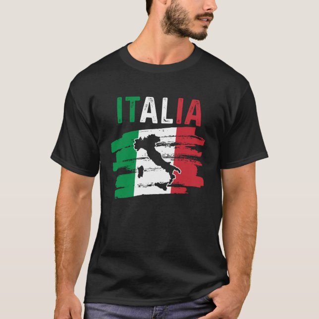 T-shirt Patriotique Italie Racines Europe Voyageur Italie  (Devant)