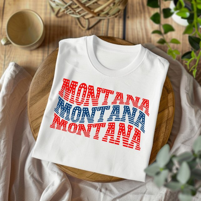 T-shirt Patriotique Montana Red et Blue Boho (Créateur téléchargé)