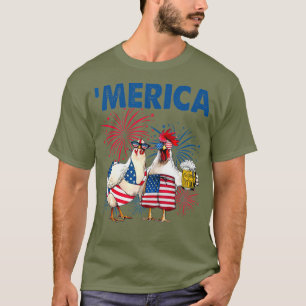 T-shirt Patriotique Picken Merica 4 juillet Journée de la