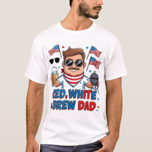 T-shirt Patriotique Red White & Brew Papa