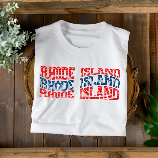 T-shirt Patriotique Rhode Island rouge et bleu Boh (Créateur téléchargé)
