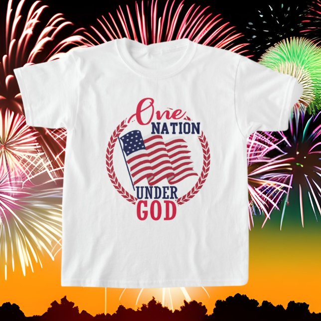 T-shirt Patriotique une nation sous Dieu mot art (Créateur téléchargé)