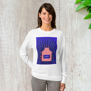 T-shirt Patriotique USA Chef Rouge Blanc Bleu BBQ Cuisine