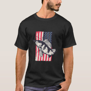T-shirt Patriotique usa us pavillon de pêche vêtement vint