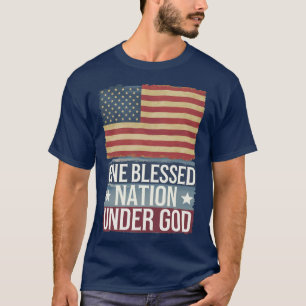 T-shirt Patriotisme américain une nation bénie sous dieu