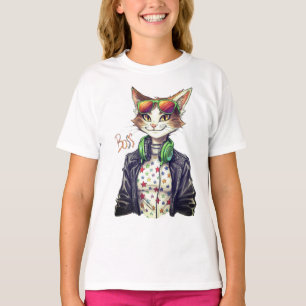 T-shirt Patron Chat Cool - Idée Cadeau Drôle pour Amateur