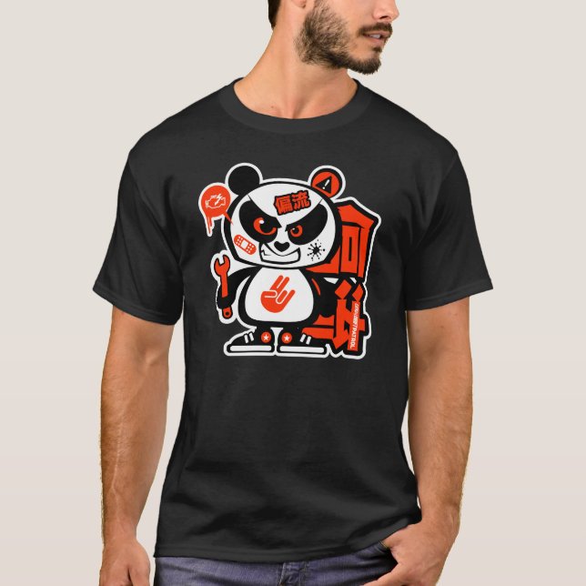 T-shirt Patrouille folle de dérive - panda agressif (Devant)